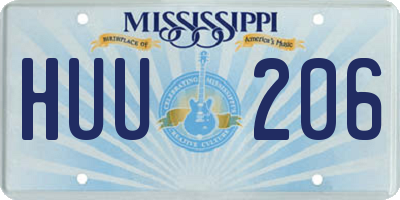 MS license plate HUU206
