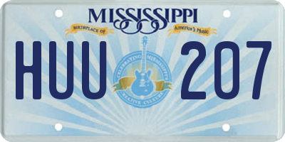 MS license plate HUU207