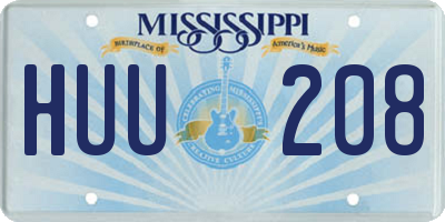MS license plate HUU208