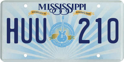 MS license plate HUU210