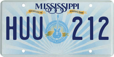 MS license plate HUU212