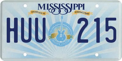 MS license plate HUU215