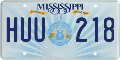 MS license plate HUU218