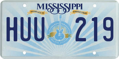 MS license plate HUU219