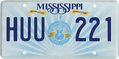 MS license plate HUU221