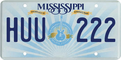 MS license plate HUU222