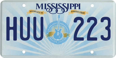 MS license plate HUU223