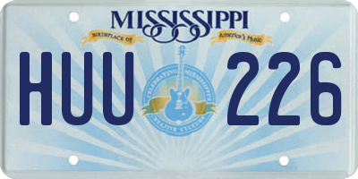 MS license plate HUU226