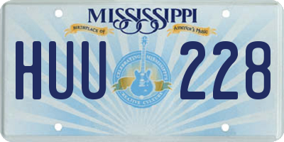 MS license plate HUU228