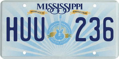 MS license plate HUU236
