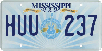 MS license plate HUU237