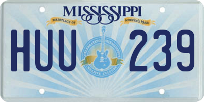 MS license plate HUU239