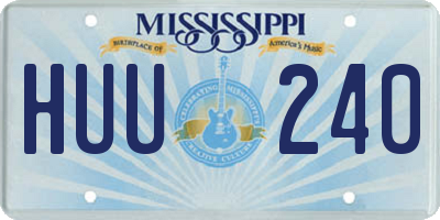 MS license plate HUU240