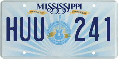 MS license plate HUU241