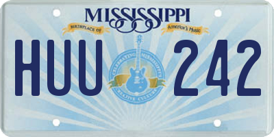 MS license plate HUU242