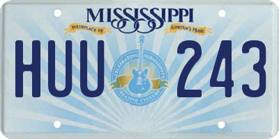 MS license plate HUU243