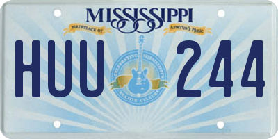 MS license plate HUU244