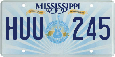 MS license plate HUU245