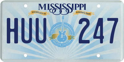MS license plate HUU247
