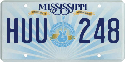 MS license plate HUU248