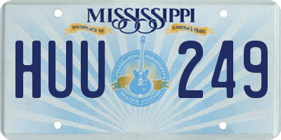 MS license plate HUU249