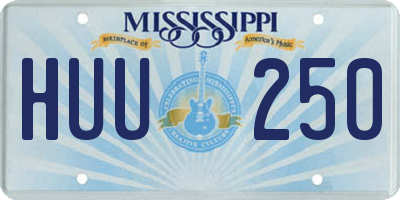 MS license plate HUU250