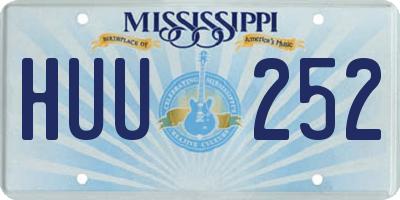 MS license plate HUU252