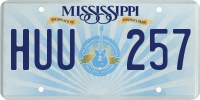 MS license plate HUU257