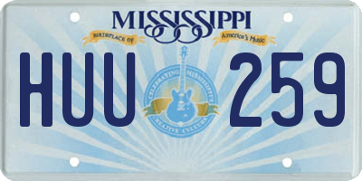 MS license plate HUU259