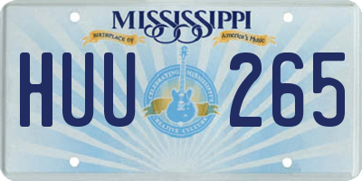 MS license plate HUU265