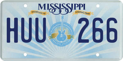 MS license plate HUU266