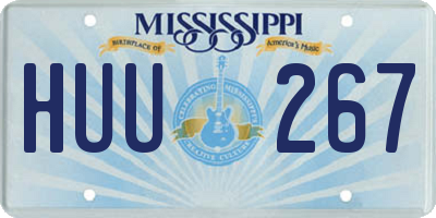MS license plate HUU267