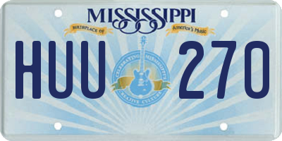 MS license plate HUU270