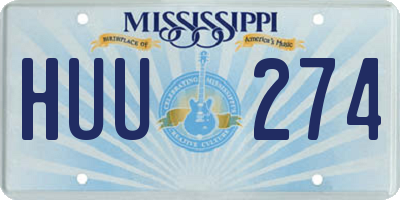 MS license plate HUU274