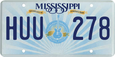 MS license plate HUU278