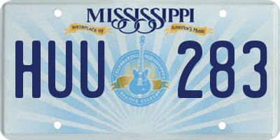 MS license plate HUU283
