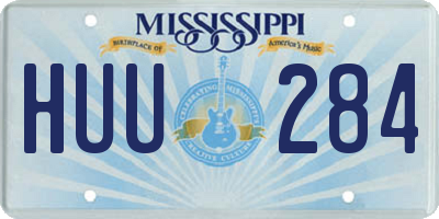 MS license plate HUU284