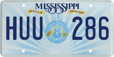 MS license plate HUU286