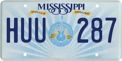MS license plate HUU287
