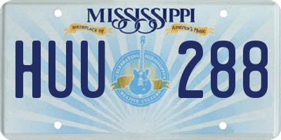 MS license plate HUU288