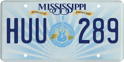 MS license plate HUU289