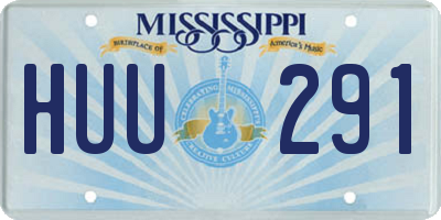 MS license plate HUU291