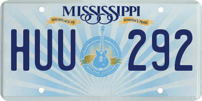 MS license plate HUU292