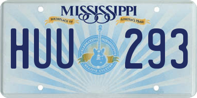 MS license plate HUU293