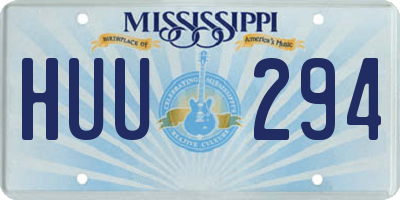 MS license plate HUU294