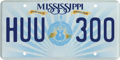 MS license plate HUU300
