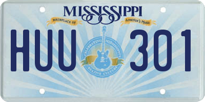 MS license plate HUU301