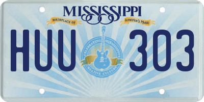 MS license plate HUU303