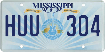 MS license plate HUU304