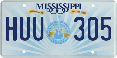 MS license plate HUU305